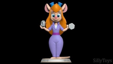 gadget hackwrench yonga dale araç kadın sıçan fare kürklü anthro disney i̇ngiliz anahtarı yazdır 3d model sanat heykeller 3d print model - Mito3D