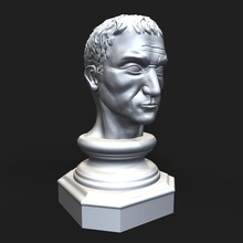 gaius julio césar busto escultura romano imperio político general roma spqr república latín emperador 3d impresión imprimible zbrush arte esculturas 3d print model - Mito3D