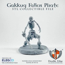 gakkug fallen pirate - sk-02 skeleton skull war game tabletop boardgame miniature miniaturepainting games toys collectible board 3d print model - Mito3D