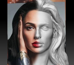 gal gadot wonder woman bust art movie hollywood comic actress heroine superheroine cosplay girl sexy female sculptures celebrity head character human people 3d print model - Mito3D