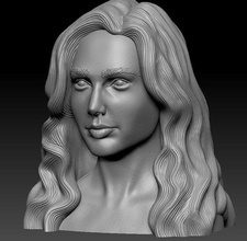 gal gadot ritratto donna attrice fallimento celebrità carattere femmina testa arte sculture 3d print model - Mito3D