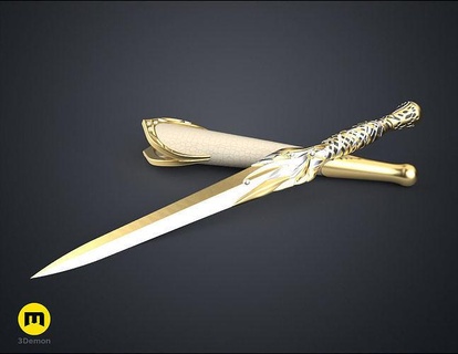 galadriels dagger sheath - rings power lotr fantasy elf dwarf warrior rogue dnd tolkien weapon blade elrond disa elanor theo hobbit finrod knife games toys 3d print model - Mito3D