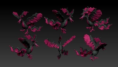 pokémon galariano moltres cortes articuno zapdos galar pássaro lendário jogos brinquedos 3d print model - Mito3D