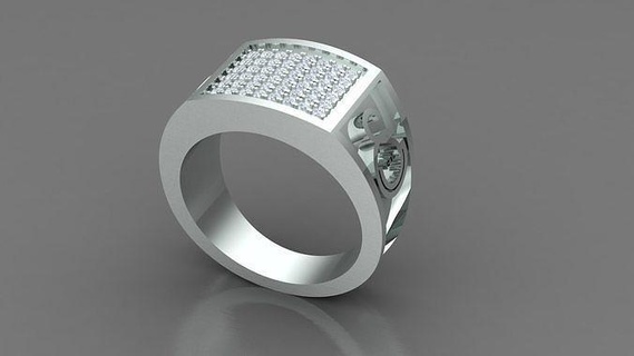 Galatasaray anillo altin diamante Masculino Arte 3d print model - Mito3D