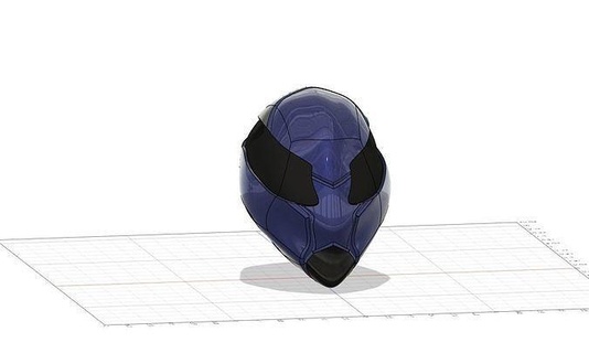 galax helmet blue black filament art sculptures 3d print model - Mito3D