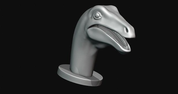 galimimus cabeça dinossauro impressão 3d modelo imprimível arte esculturas 3d print model - Mito3D