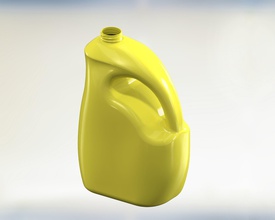galón de plástico curvo hdpe molde la botella el moho 3d golpe inyeccion plasticas galon soplado inyección contenedor reciclaje art jabón detergente agua ciencia ingeniería 3d print model - Mito3D