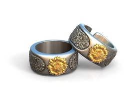 galsang flower ring jewelry fashion shining elegant precious rings 3d print model - Mito3D