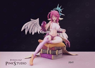 juego vida jibril anime manga waifu harén isekai ángel niña juguete arte esculturas 3d print model - Mito3D