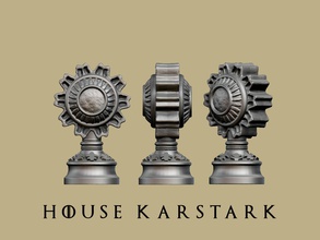 game of thrones - house karstark marker gameofthrones westeros stark lannister tyrell chess pawns board games toys 3d print model - Mito3D