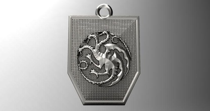 game thrones targaryen pendant 2 stark keychain keyring jewelry medieval fantasy pendants 3d print model - Mito3D