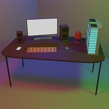gamer pc office room interior table desk house decor 3d print model - Mito3D
