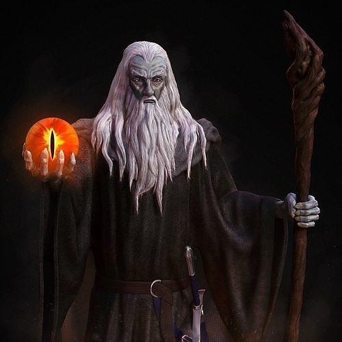 Gandalf noir pre supported statue Hobbit tolkien sauron personnage sculpture miniatures figurines collectionner ianmacellen Seigneur Anneaux lotr sorcier fantaisie terre Milieu mordore art sculptures 3D print model - Mito3D