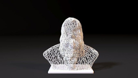 gandalf bust art sculpture ancient lordoftherings old figure statue sculptures miniatures leader head wireframe voronoi wiremesh decor lamp wire 3d print model - Mito3D