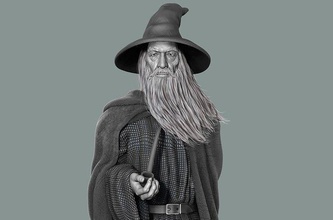 gandalf grey wizard lotr bust 3d print pritable statue frodo legolas hobbit giant sauron ring games toys 3d print model - Mito3D