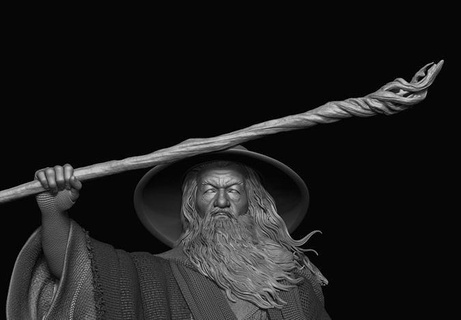 gandalfs cappello gandalf grigio Hobbit 3d Stampa 3dmodel stampa arte statua cose sculture capa signore anelli frodo 3d print model - Mito3D