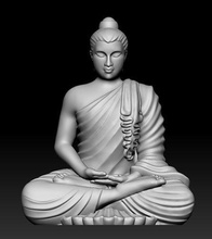 gandhara buda estatua arte zen figura roca galería india decorar deco exposición imagen cuadro escultura pictórico retrato meditación concentrado pintura esculturas 3d print model - Mito3D