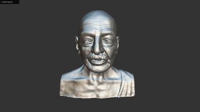 gandhi by enrique garcia 3dp mahatma mohandalar hindistan delhi heykel anıt büst miras tarandı düşünmek karamchand şekil 3dscan fotogrametri sanat heykeller 3d print model - Mito3D