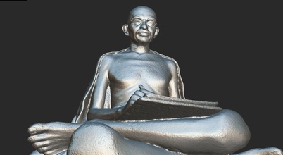 gandhi Brief 3dp Kunst mahatma mohandas Indien delhi Skulptur Denkmal die Büste Erbe gescannt wird statue gandi karamchand satyagraha Abbildung 3dscan Photogrammetrie Skulpturen 3d print model - Mito3D