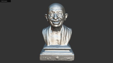 Gandi minyatür 3dp sanat gandhi mahatma mohandas Hindistan delhi heykel anıt büstü miras taranmış gandi karamchand satyagraha şekil 3dscan sistemleri ve uygulamaları heykeller 3d print model - Mito3D