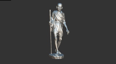 gandhi by wagh sculptors v4 3dp mahatma mohandas india delhi sculpture monument bust heritage scanned statue gandi karamchand satyagraha figure 3dscan photogrammetry art sculptures 3d print model - Mito3D