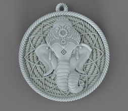 ganesh sterlina argento pendente elefante oro animale gioielleria gioiello simbol 3d modello acquistare regalo loto ciondoli 3d print model - Mito3D