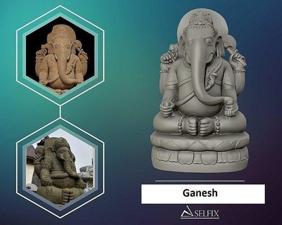 ganesh 3d sculpture statue art marble ancient buddhism sculptures ganesha buddha meditation 3d print model - Mito3D