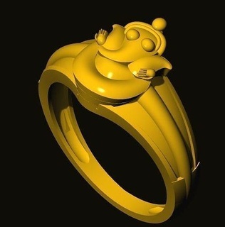 ganesh ganesha squillare Dio Bene oro argento gioielleria antico 3d modello medaglione anelli 3d print model - Mito3D