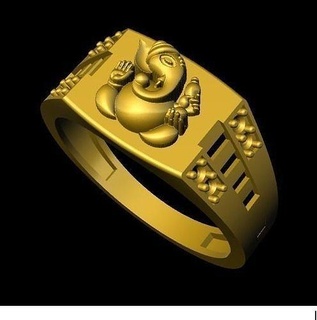 ganesh gold ring lord ganesha god ganeh silver jewelary antique 3d model locket jewelry rings 3d print model - Mito3D