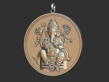 Ganesh ji loket conception art statue sculpture prix figure abstrait moderne homme gagnant géométrique décoration pièces monnaie badges Dieu Ganesha Krishna 3d print model - Mito3D