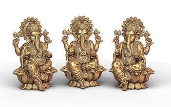 ganesh ji lotus 3d model 08 3dmodel hindu kutsal dini ganesha hıristiyan kitap sanskritçe yahudi din laxmi saraswati shivji hanuman heykel sanat murti takı 3d print model - Mito3D