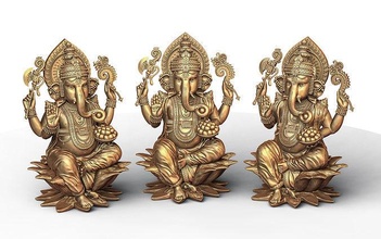 ganesh ji lotus 3d modell 14 3dmodel hindu heilig religiös jesus ganesha christian bibel sanskrit jüdisch religion laxmi saraswati shivji hanuman skulptur kunst murti skulpturen 3d print model - Mito3D