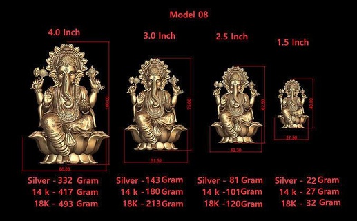 Ganesh ji modèle 08 lumière poids modèles tailles hindou saint Jésus Ganesha 3dmodel religiou Christian Bible sanskrit juif religion laxmi saraswati Shivji Hanuman sculpture sculptures soulagement cnc bijoux pendentifs 3d print model - Mito3D
