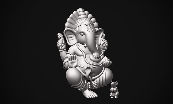 ganesh ji músculo raj ganesha escultura indio murti ídolo joyería figura elefante dios mitología estatua arte esculturas 3D print model - Mito3D