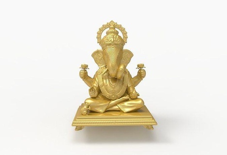 Ganesh maharaj Ganesha pendentif stl fichier statue raja Seigneur hindou Dieu pendentifs bijoux art sculpture 3d print model - Mito3D