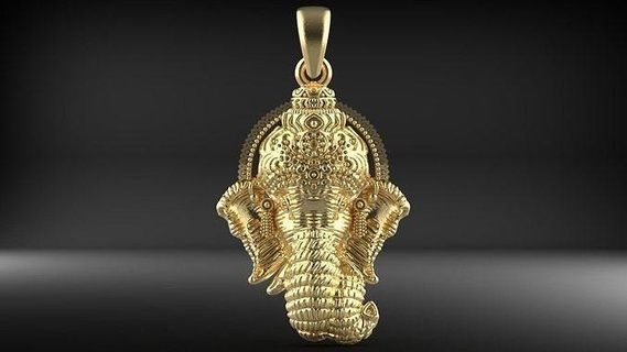 ganesh pendant temple jewelry jewellery printable silver god gold necklace ganesha jesu deity shrine christian sterling religiou godpendant charm 925 pendants 3d print model - Mito3D