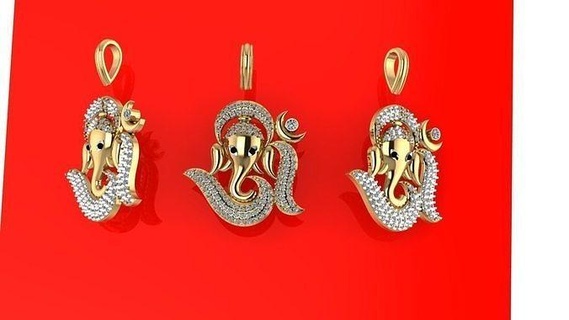 ganesh pendant god lord murti idol vishnu hindu south indian pendent jewellery bhagwan ganesha ganapati hati jewelry pendants 3d print model - Mito3D