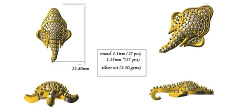 Ganesh attente pendentif or argent disjoint nature illustration faune poisson animal tropical art brillant rétro scientifique chimie science bijoux pendentifs 3d print model - Mito3D