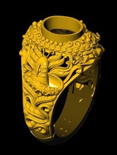 ganesh ring gold jewelry art printable gem fashion silver rings 3d print model - Mito3D