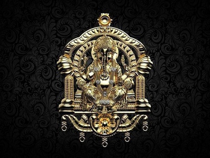 ganesh temple jewelry god pendant necklace gold 925 silver idols religious printable vintage antique sculpture religiou object engagement ridhi sidhi hindu pendants 3d print model - Mito3D