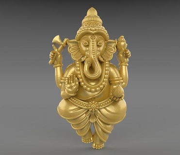 ganesha signore ganesh pendente arte gioielleria ciondoli statua divinità 3d print model - Mito3D