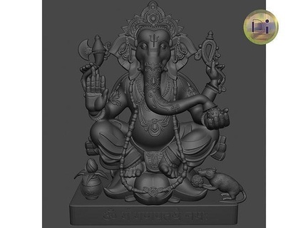 ganesha Dio elefante India antico statua arte gioielleria yoga anima spirito mente freddo meditazione etno etnico interni espansivo 3d print model - Mito3D