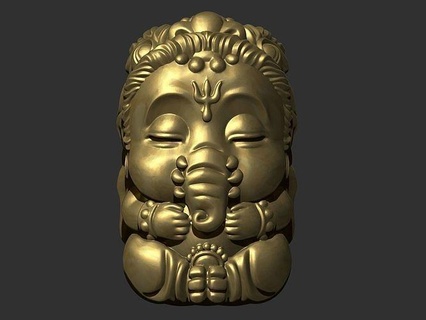 Ganesha fil Tanrı heykel takı Ganesh Hindu din Kral Hintli Buda dekorasyon süs kolye bebek Şirin komik Sanat heykeller 3d print model - Mito3D