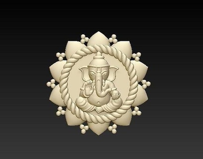 ganesha jewelry art symbol shape gold printable silver diamond ring precious pendants 3d print model - Mito3D