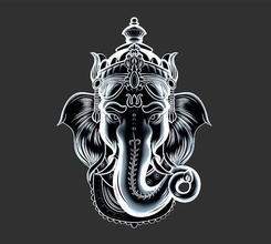 ganesha baş kolye fil tanrı hayvan din heykel mitolojik yaratık dindar nesne karikatür heykelcik kral mücevher takı dekorasyon süs 3d print model - Mito3D