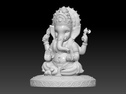 Ganesha Idol 3d drucken Modell Hindu indisch religiös Elefant murti Skulptur Statue Kunst Skulpturen 3d print model - Mito3D