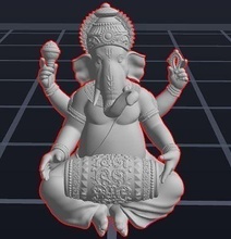 ganesha ídolo 3d imprimible modelo 2 3dprint 3dmodel murti dios diseño estatua miniaturas figuritas escultura ganesh señor hindú deidad stl impresión figurilla 3d print model - Mito3D
