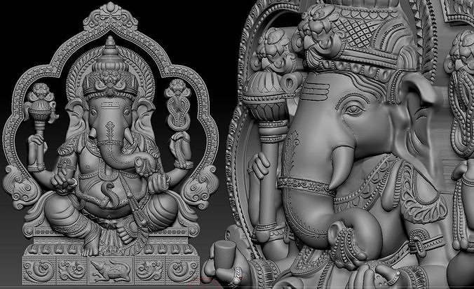 ganesha ídolo 3d imprimible modelo 8 arte religión escultura buda templo dios cultura estatua 3dmodel 3dprint diseño murti shriganesh esculturas miniaturas figuritas 3D print model - Mito3D