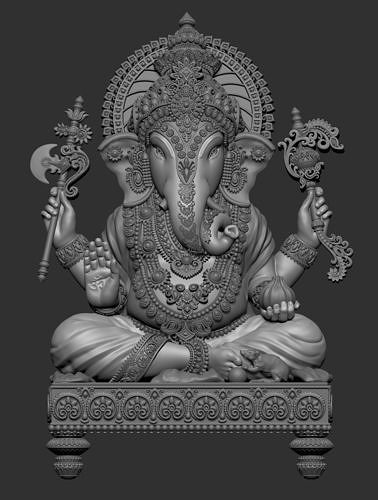 ganesha idole 3d imprimable modèle ganpati vinayak seigneur dieu statue art sculptures figurine religion l'éléphant déité hindou indien bappa sculpture bijoux pendentifs 3D print model - Mito3D