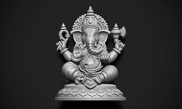ganesha idole dieu hindou indien 3d religieux l'éléphant murti sculpture statue art sculptures 3d print model - Mito3D